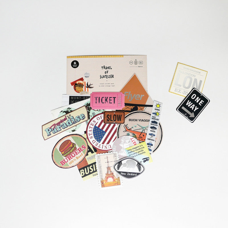 Suatelier Aufkleber TRAVEL, SUATELIER / Vintage label bei Nauli and Stories
