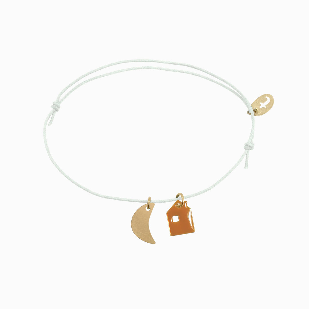 Titlee Armband HOME House and Moon Armband (Karamell) bei Nauli and Stories
