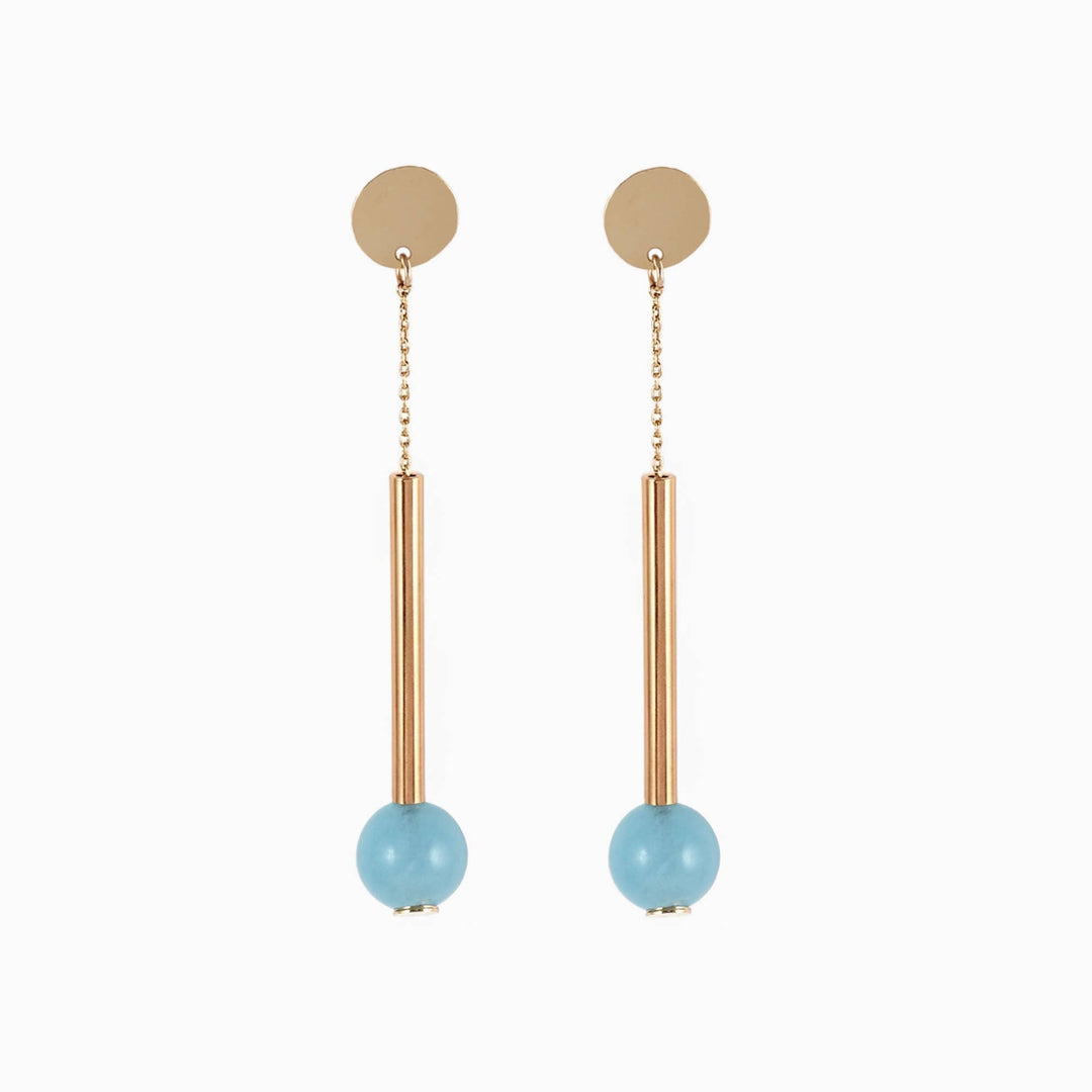 Titlee Ohrringe WOLCOTT Lange Ohrringe mit Blauquarz bei Nauli and Stories