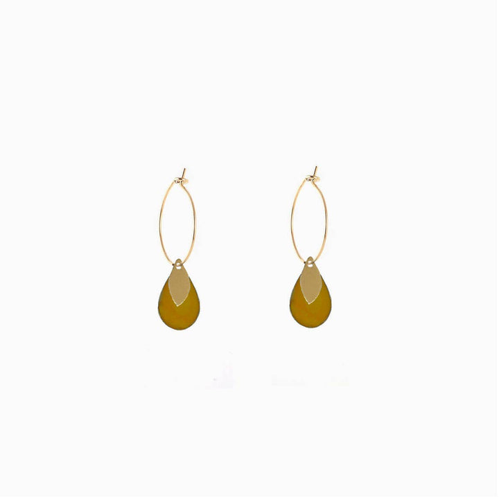 Titlee TEAR drop hoop earrings (sienna) bei Nauli and Stories