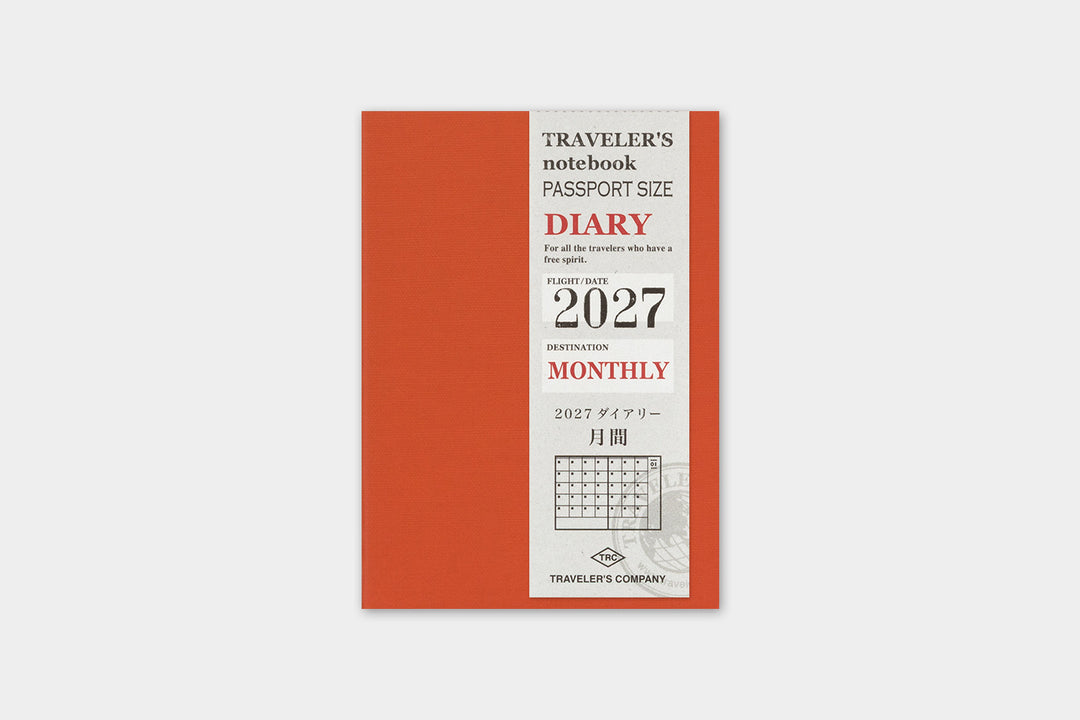 Traveler's Company Monatskalender Preorder – 2027 Monthly Diary – Passport Size – TRAVELER'S notebook bei Nauli and Stories