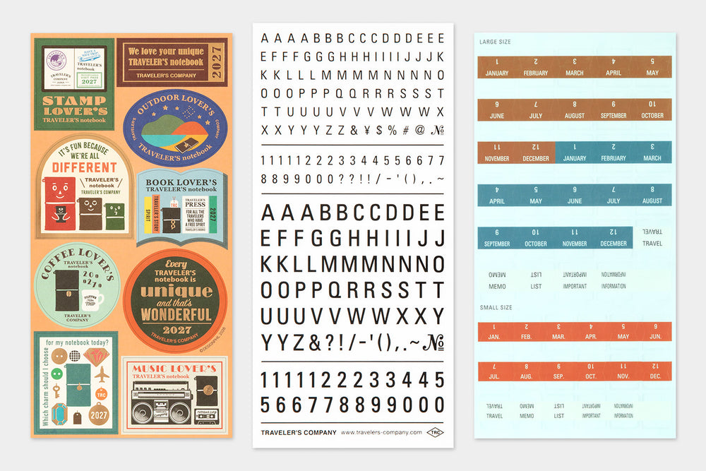 Traveler's Company Sticker Preorder - TRAVELER'S notebook | 2027 Customized Sticker Set bei Nauli and Stories