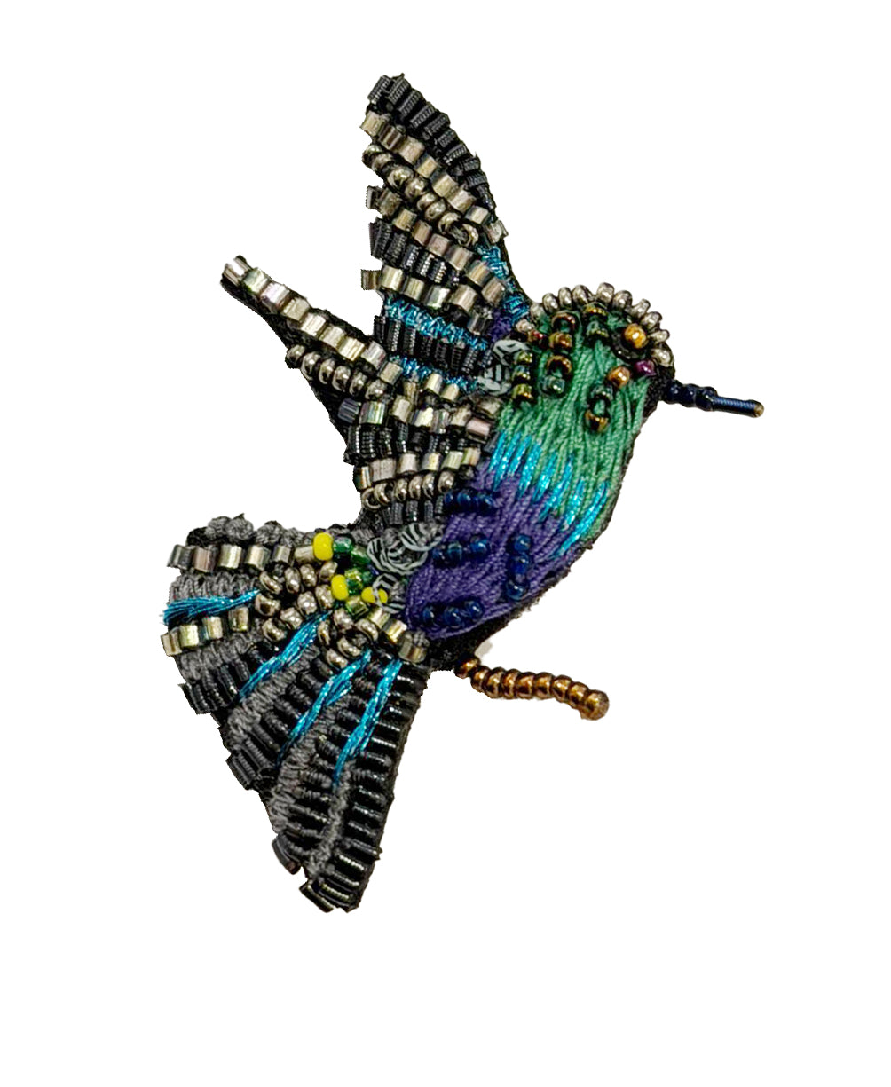 Trovelore Brosche gestickte Brosche - Kronennymphe - Kolibri bei Nauli and Stories