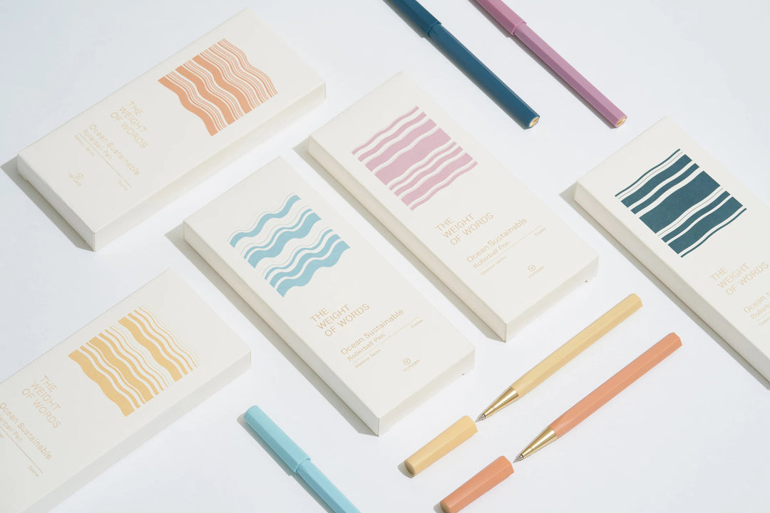 YStudio Kugelschreiber Glamour Evolve - Ocean Sustainable Rollerball Pen - Dawn Yellow bei Nauli and Stories