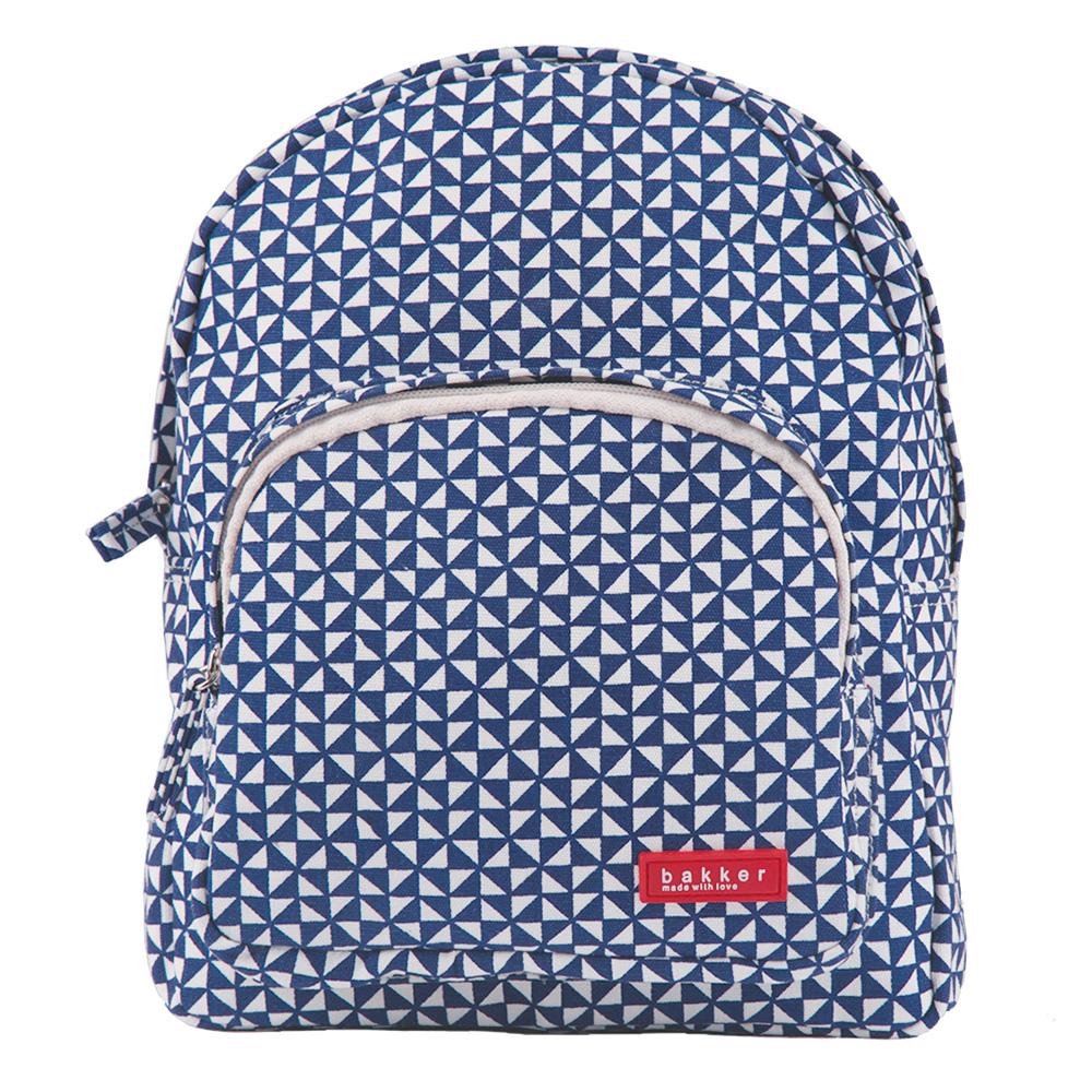 Bakker Kinderrucksack Kindergarten- Rucksack mit grafischem Muster in blau weiß bei Nauli and Stories