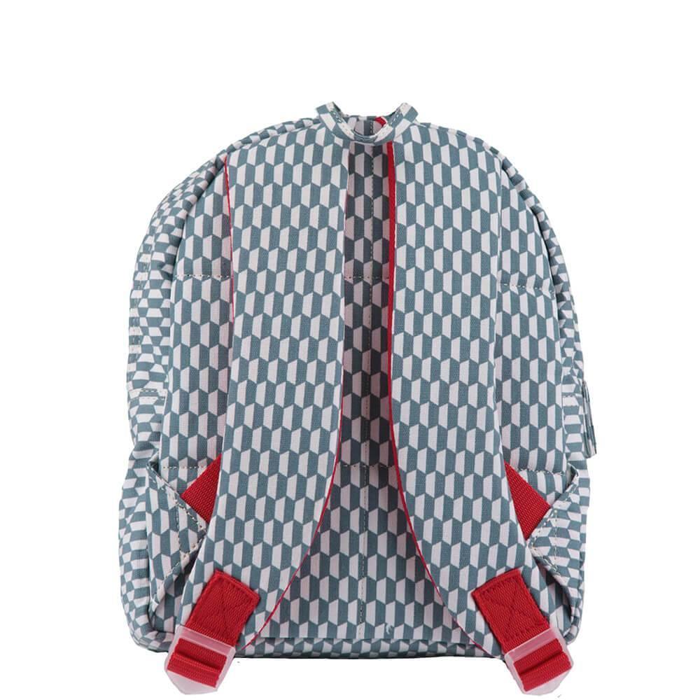 Bakker Kinderrucksack Kindergarten- Rucksack mit grafischem Muster in taubenblau und weiß bei Nauli and Stories