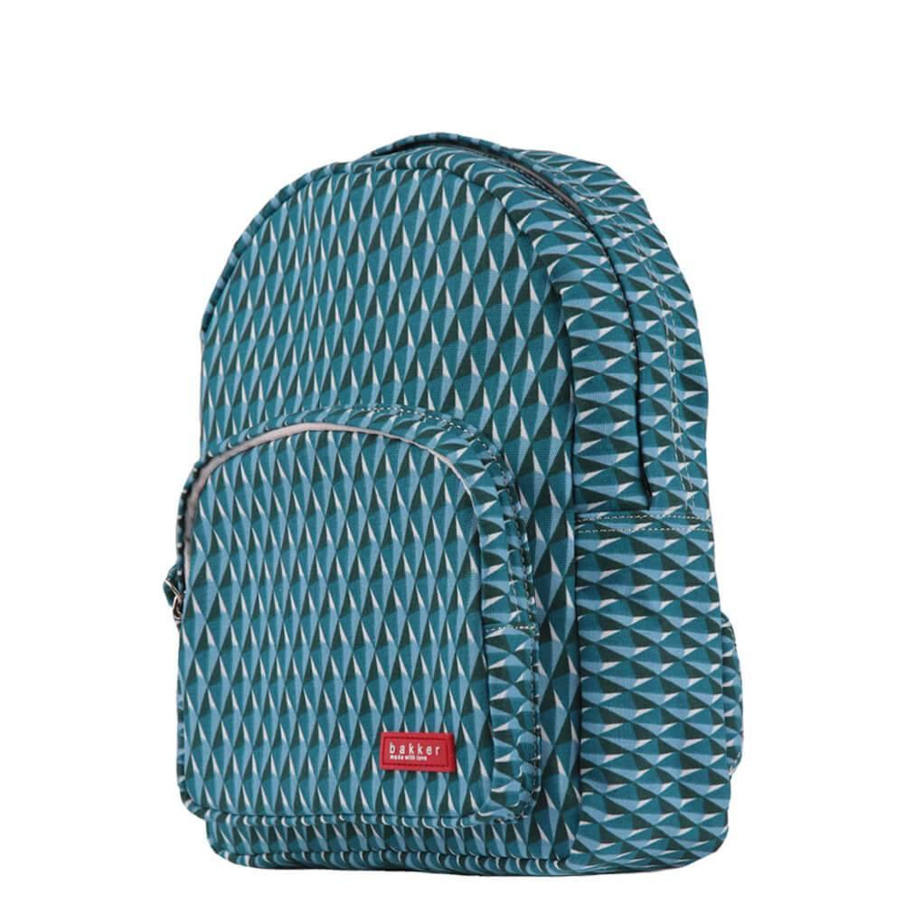 Bakker Kinderrucksack Kindergarten- Rucksack mit grafischem Muster in türkis blau bei Nauli and Stories