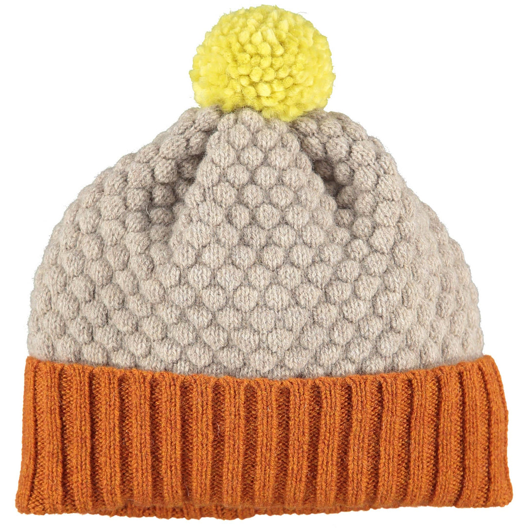 Catherine Tough Mütze Kindermütze aus Lammwolle beige - gelb - rostrot bei Nauli and Stories