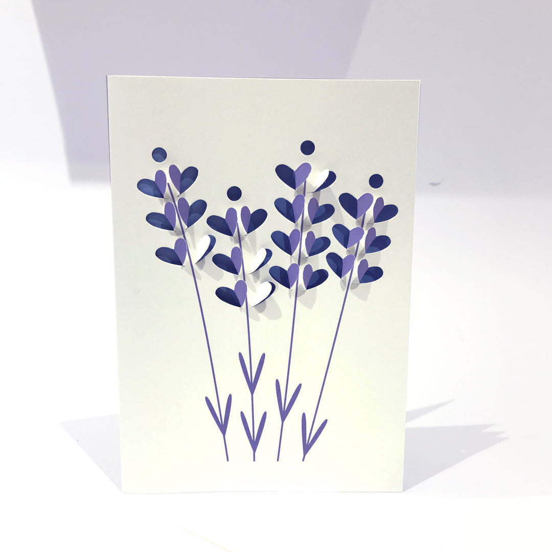 cut &amp; make Grußkarte Lavendel Fold Out Karte bei Nauli and Stories