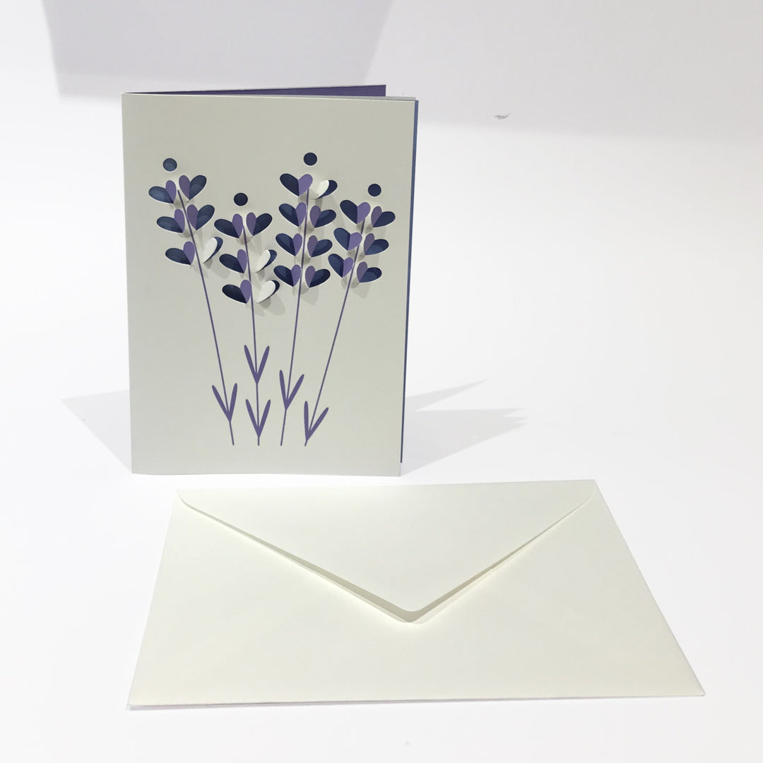 cut &amp; make Grußkarte Lavendel Fold Out Karte bei Nauli and Stories