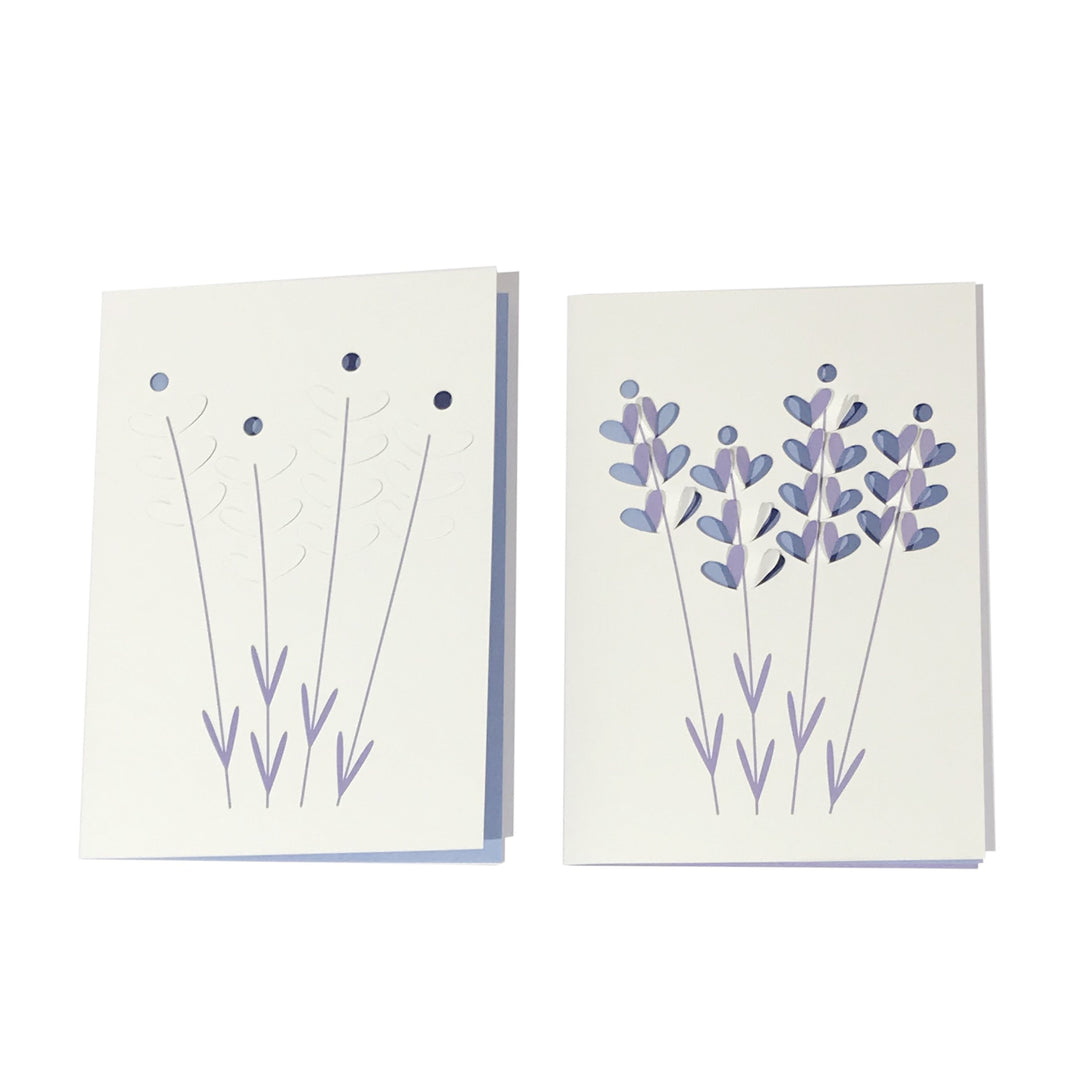 cut &amp; make Grußkarte Lavendel Fold Out Karte bei Nauli and Stories