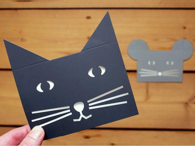 cut &amp; make Grußkarte misc. Katze Pop Up Karte bei Nauli and Stories