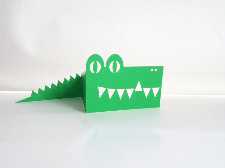 cut &amp; make Grußkarte misc. Krokodil Pop Up Karte bei Nauli and Stories