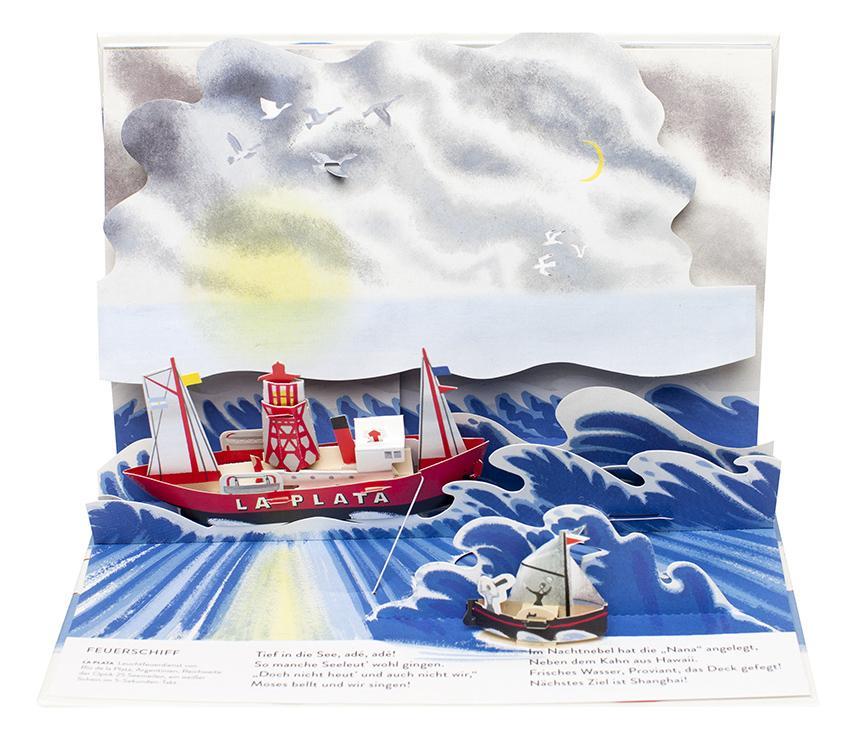 Gestalten Bilderbuch Ahoi! Eine Seereise - Eine Pop-Up Geschichte über Schiffe bei Nauli and Stories
