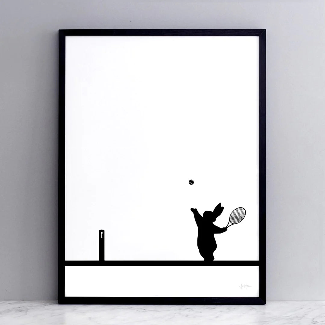 HAM by Jo Ham Kunstdruck Kunstdruck Tennis spielender Hase, 30x40cm bei Nauli and Stories