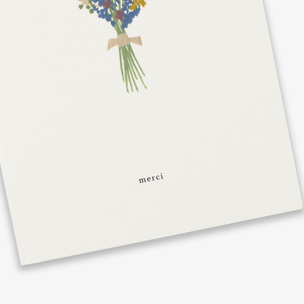 Kartotek Danke Dankeskarte - Merci mit Blumenstrauß bei Nauli and Stories