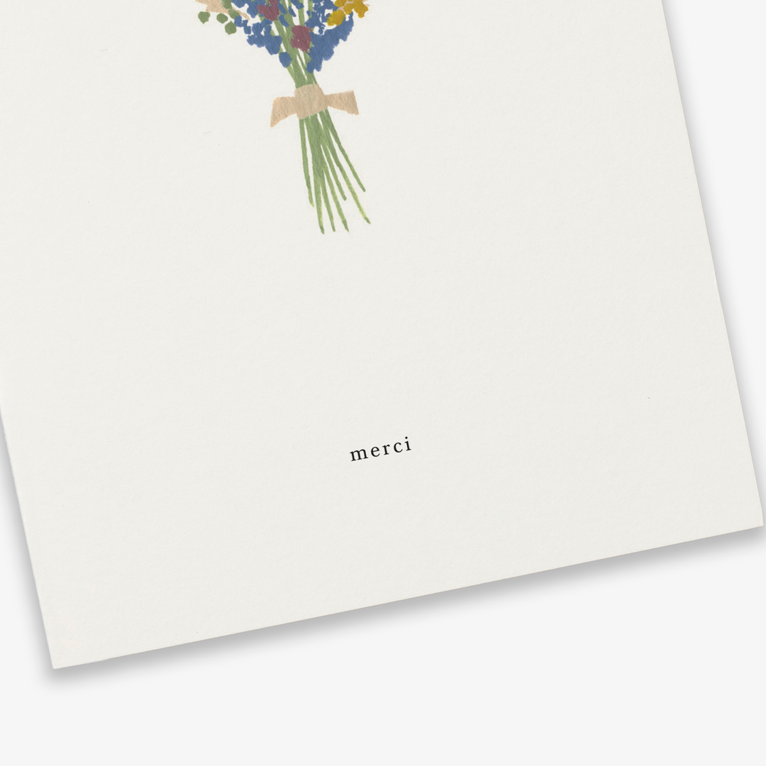 Kartotek Danke Dankeskarte - Merci mit Blumenstrauß bei Nauli and Stories