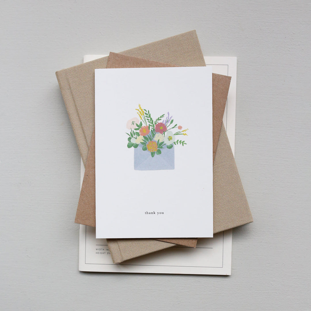 Kartotek Danke Dankeskarte - Thank you - Blumen im Umschlag bei Nauli and Stories