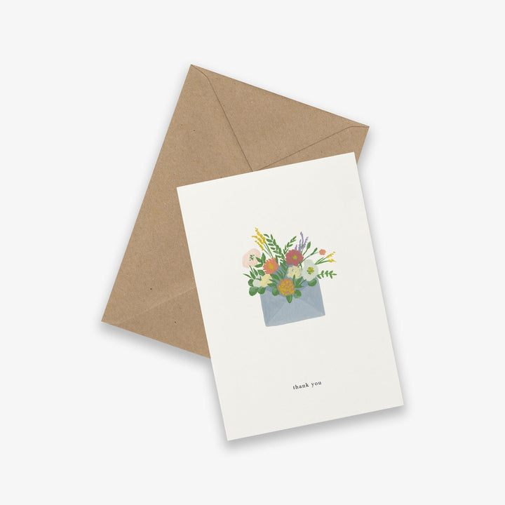 Kartotek Danke Dankeskarte - Thank you - Blumen im Umschlag bei Nauli and Stories