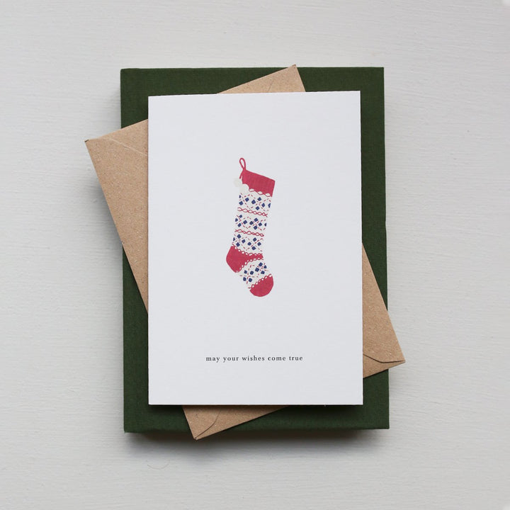 Kartotek Grußkarte Grußkarte - Weihnachtsstrumpf - Christmas Stocking bei Nauli and Stories