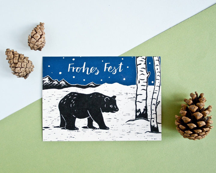 Katja Rub Weihnachten Weihnachtskarte Bär | Frohes Fest bei Nauli and Stories