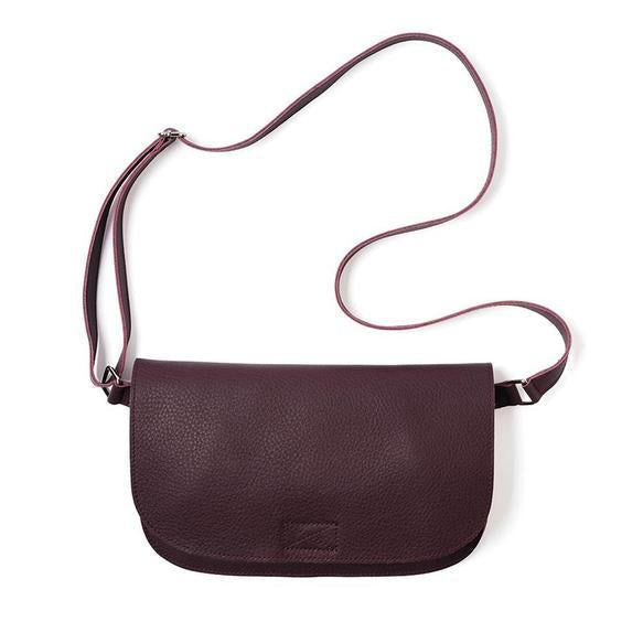 Keecie Handtasche Handtasche aus Leder Aubergine  - Lazy Boy bei Nauli and Stories