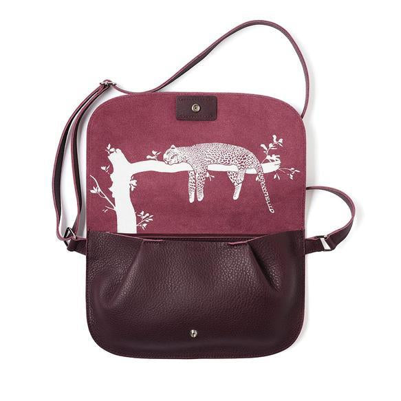Keecie Handtasche Handtasche aus Leder Aubergine  - Lazy Boy bei Nauli and Stories