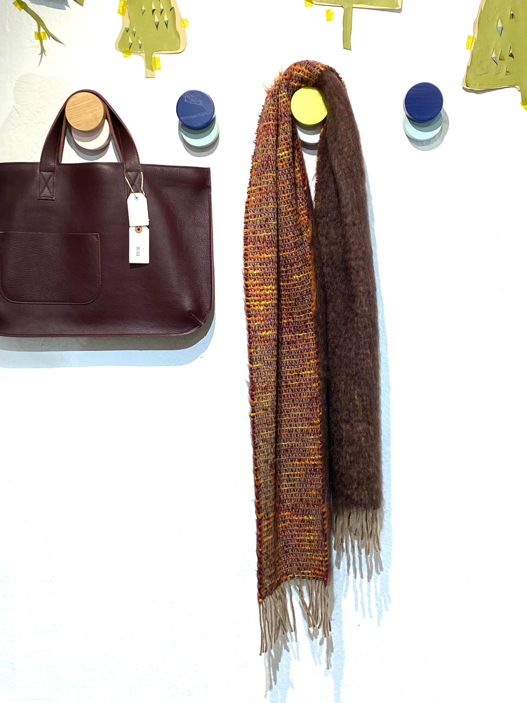 Mantas Ezcaray Schal Schal aus Mohair und Wolle - braun orange bei Nauli and Stories
