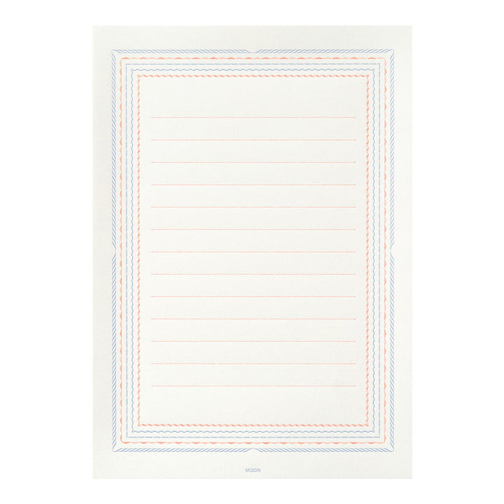 Midori Briefpapier Briefpapier - blau rot - Letterpress bei Nauli and Stories