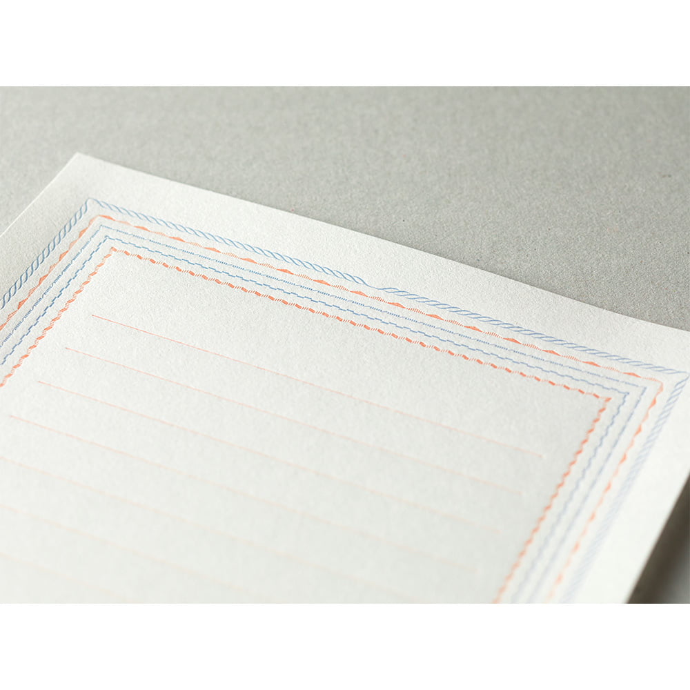 Midori Briefpapier Briefpapier - blau rot - Letterpress bei Nauli and Stories