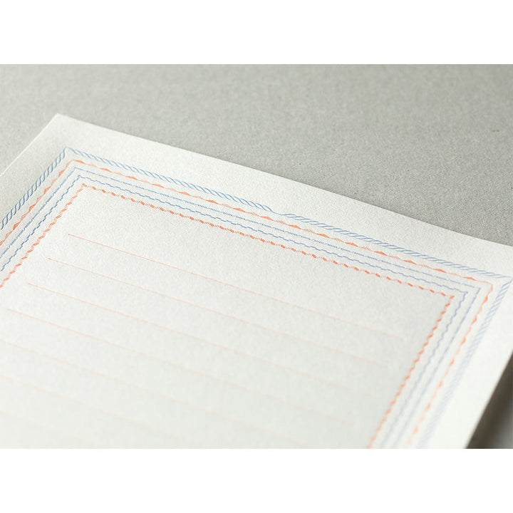 Midori Briefpapier Briefpapier - blau rot - Letterpress bei Nauli and Stories