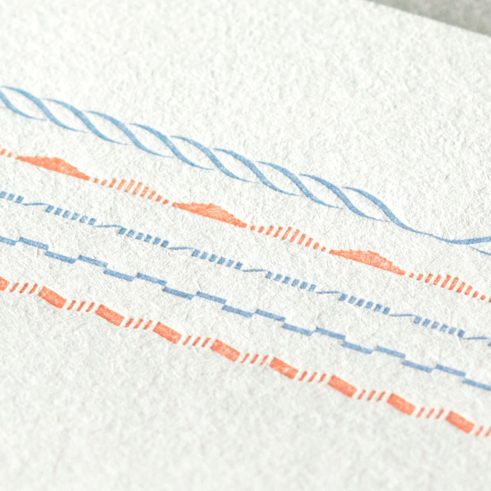 Midori Briefpapier Briefpapier - blau rot - Letterpress bei Nauli and Stories