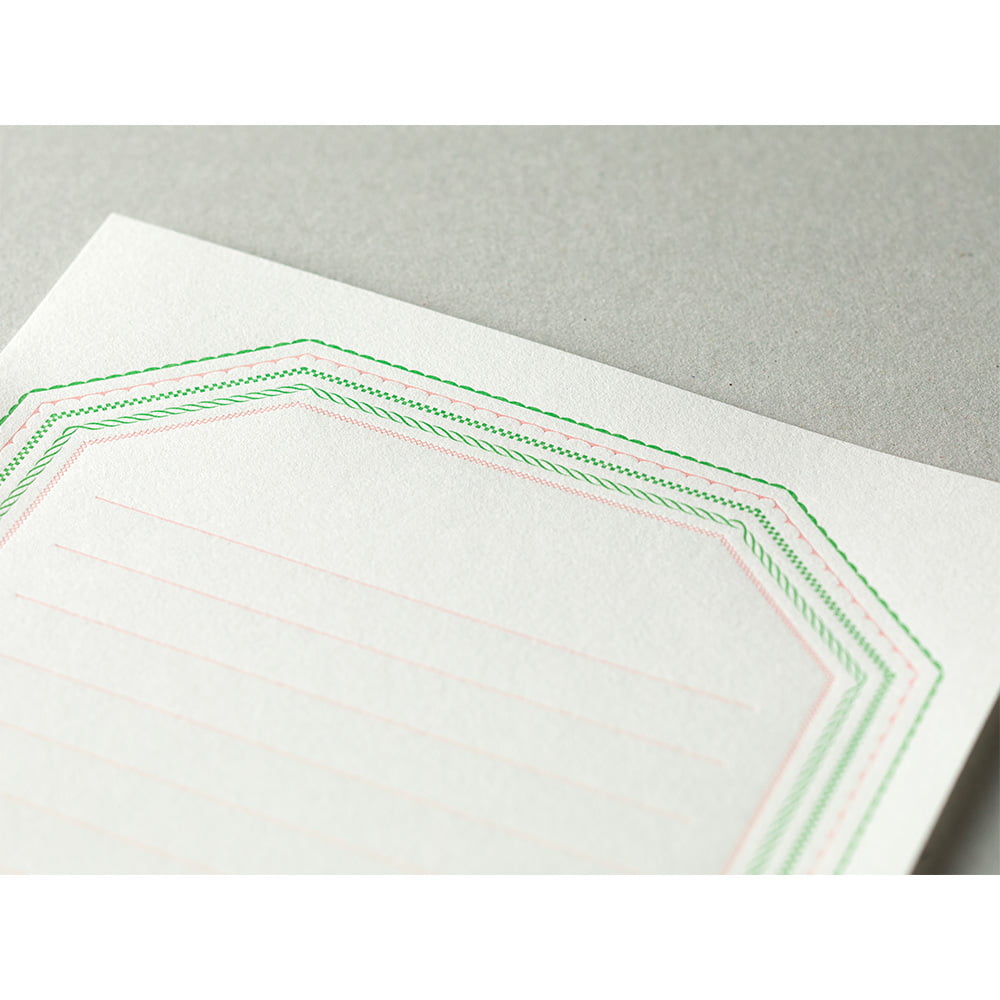 Midori Briefpapier Briefpapier - rosa grün - Letterpress bei Nauli and Stories