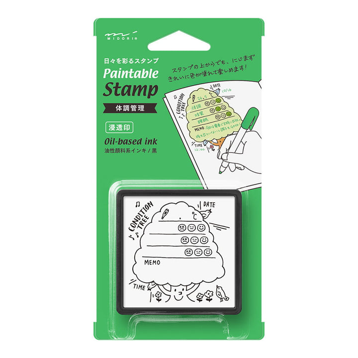 Midori Pre-Inked Stempel Paintable Stamp pre-inked Health Management bei Nauli and Stories