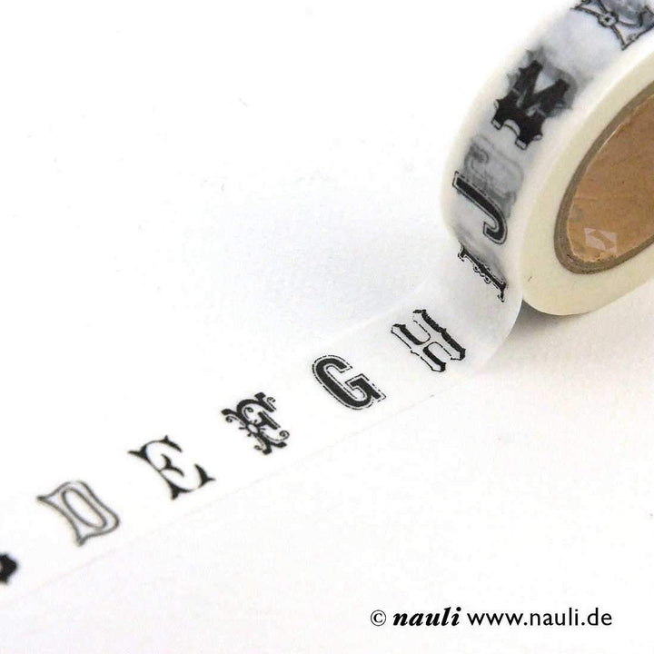 MT Washi Tape Masking Tape mit schwarzem Alphabet bei Nauli and Stories