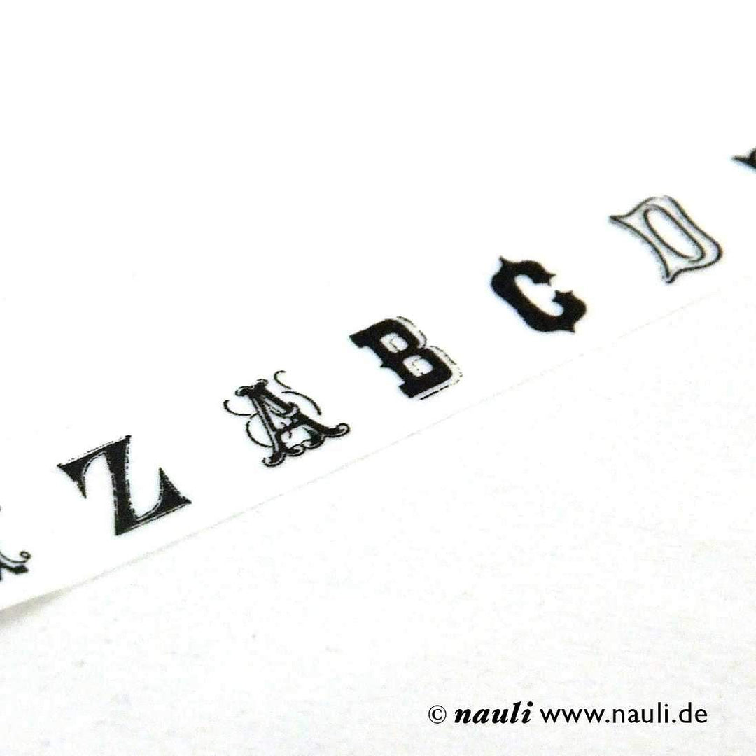 MT Washi Tape Masking Tape mit schwarzem Alphabet bei Nauli and Stories