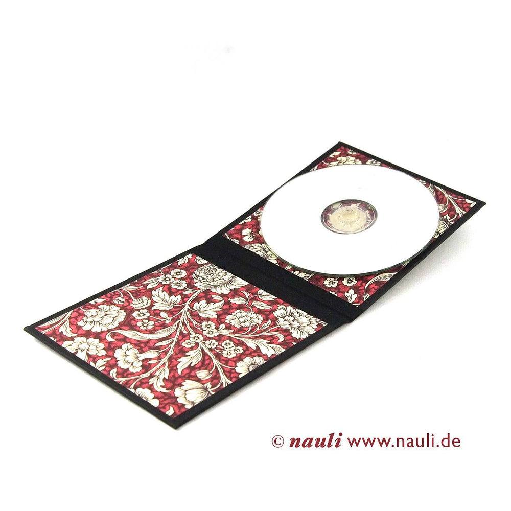 Nauli CD / DVD Hülle für 1 CD CD/DVD Hülle schwarz rot Renaissance Blumen bei Nauli and Stories