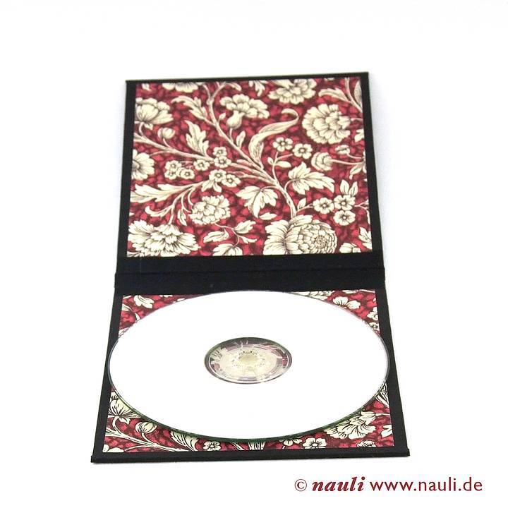Nauli CD / DVD Hülle für 1 CD CD/DVD Hülle schwarz rot Renaissance Blumen bei Nauli and Stories