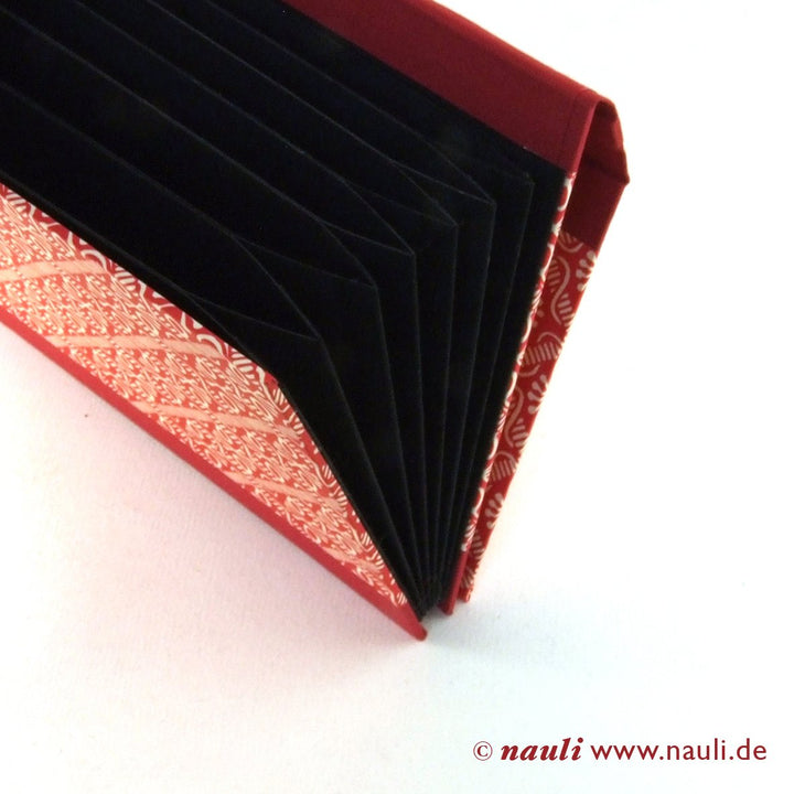Nauli Fächermappe Fächermappe in A6 (Postkartengröße) Java - Blumen rot bei Nauli and Stories