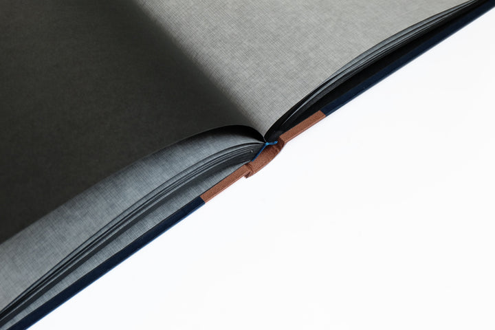 Nauli Fotoalbum XL XL Hochzeitsalbum Kupfer dunkelblau mit 60 Seiten bei Nauli and Stories