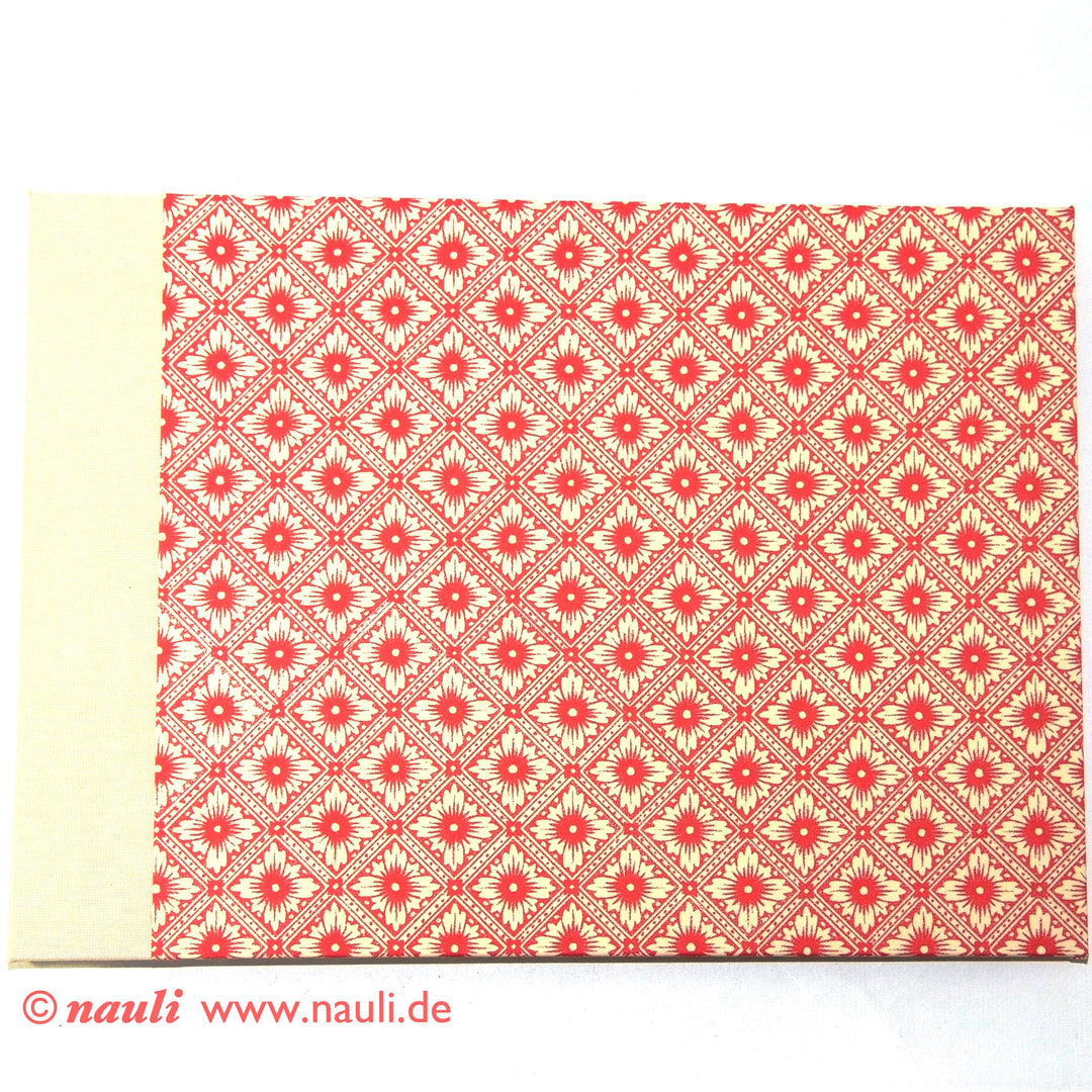Nauli Schraubalbum XL Fotoalbum DinA4 Java Blumen rot bei Nauli and Stories