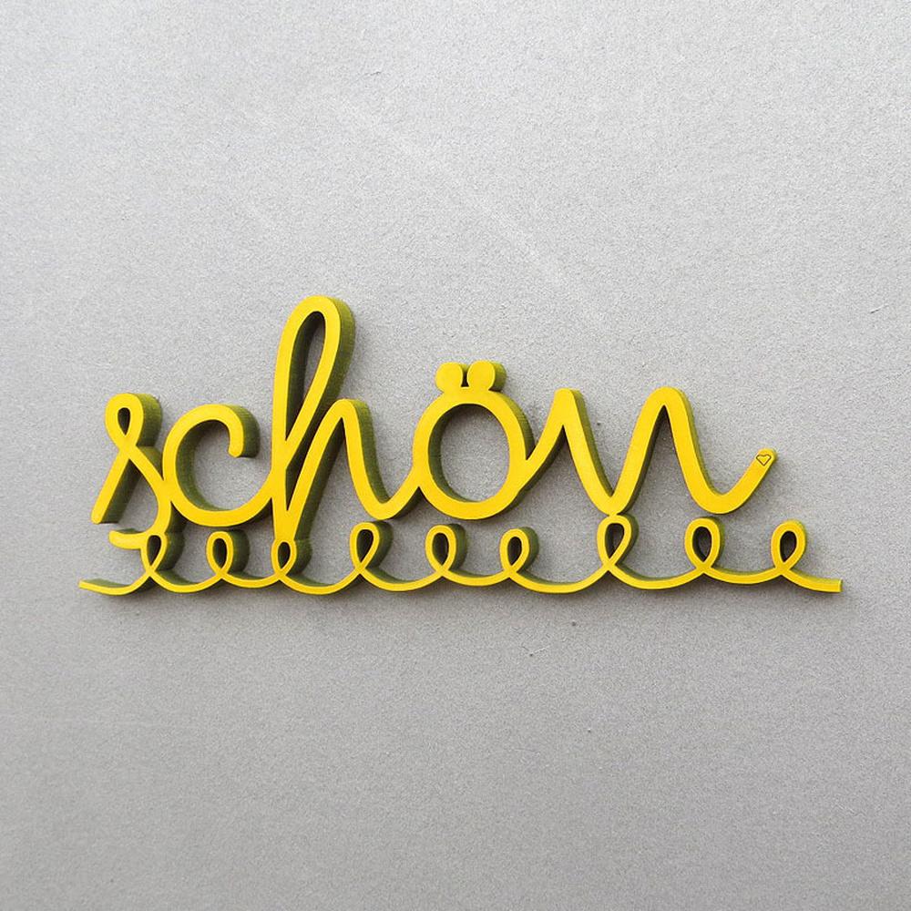 NoGallery Schriftzug schön - 3d Schriftzug in gelb bei Nauli and Stories