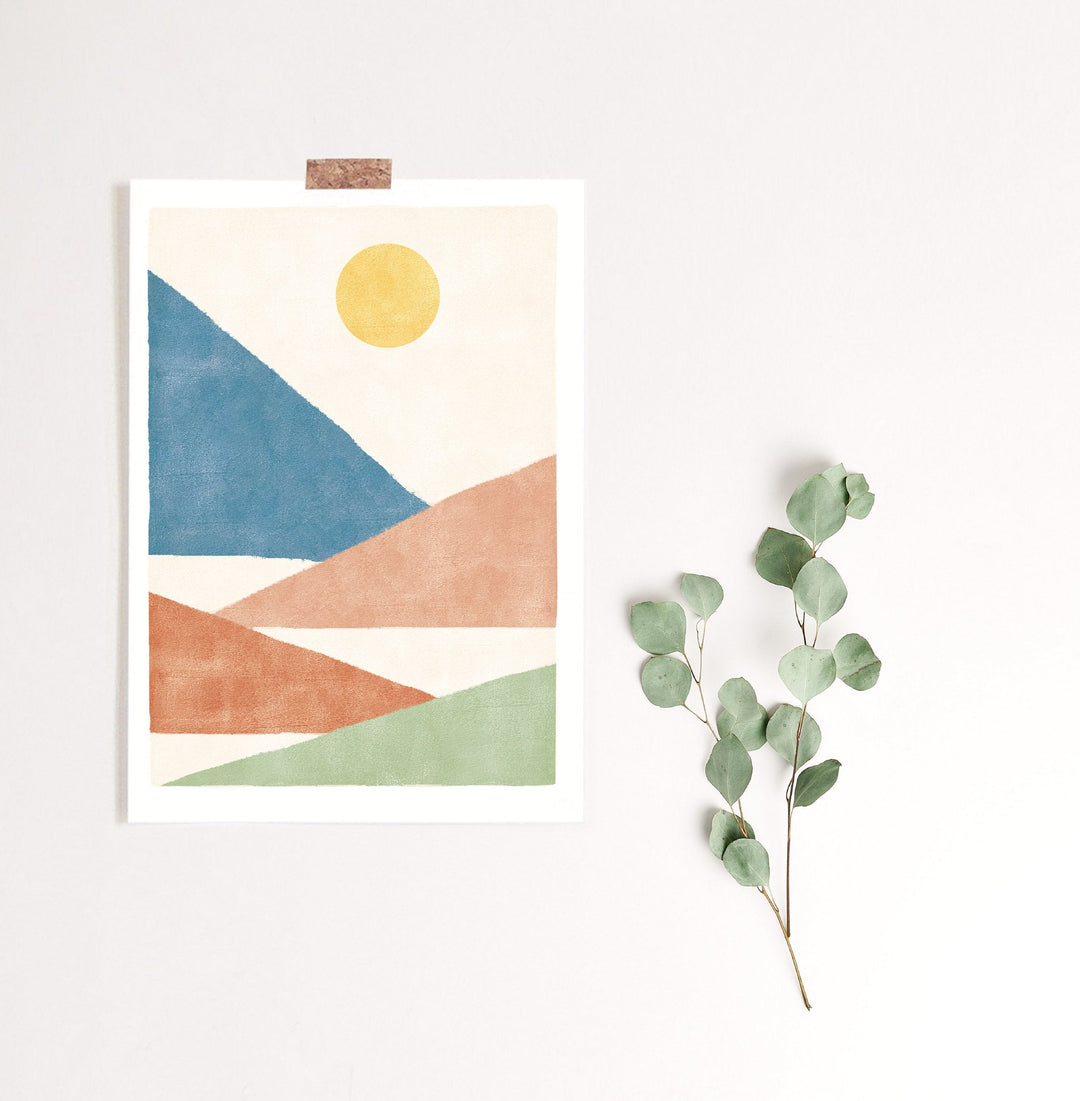 Paperlandscape Kunstdruck Kunstdruck DIN A4 -  abstrakte Berge bei Nauli and Stories