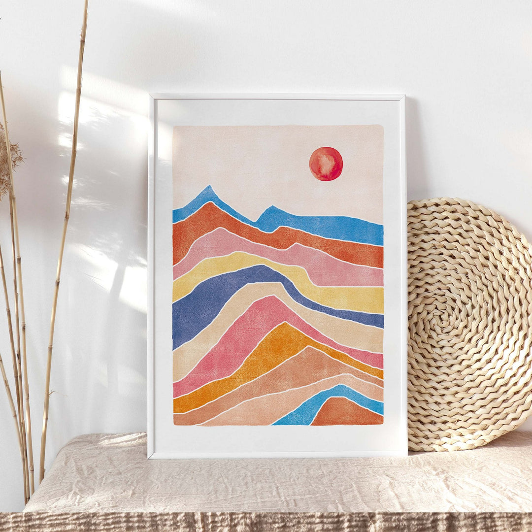 Paperlandscape Kunstdruck Kunstdruck DIN A4 Bunte Landschaft bei Nauli and Stories