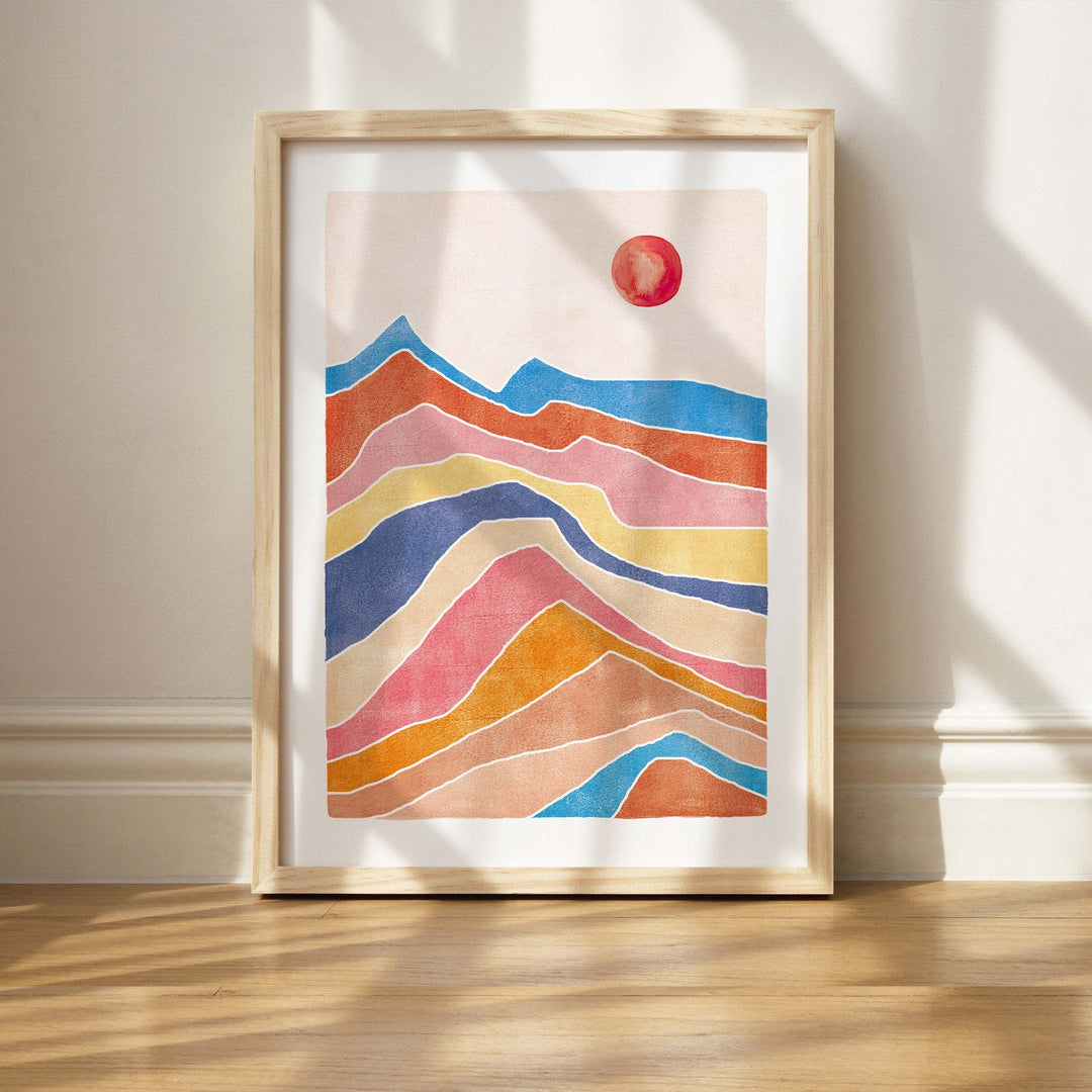 Paperlandscape Kunstdruck Kunstdruck DIN A4 Bunte Landschaft bei Nauli and Stories