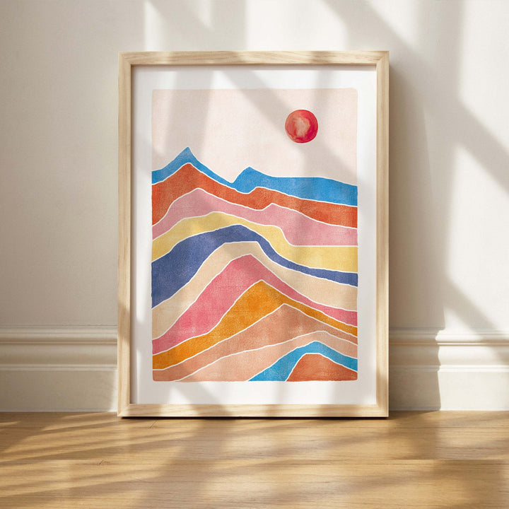Paperlandscape Kunstdruck Kunstdruck DIN A4 Bunte Landschaft bei Nauli and Stories