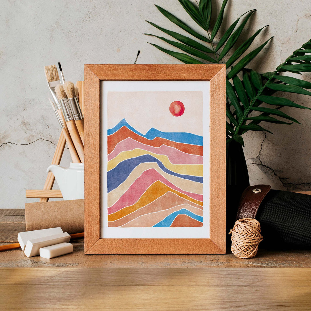 Paperlandscape Kunstdruck Kunstdruck DIN A4 Bunte Landschaft bei Nauli and Stories