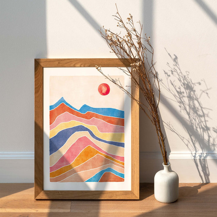 Paperlandscape Kunstdruck Kunstdruck DIN A4 Bunte Landschaft bei Nauli and Stories
