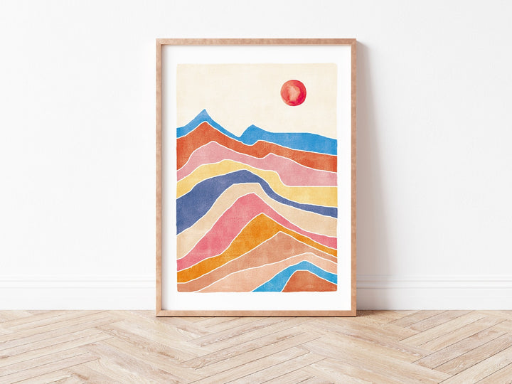 Paperlandscape Kunstdruck Kunstdruck DIN A4 Bunte Landschaft bei Nauli and Stories