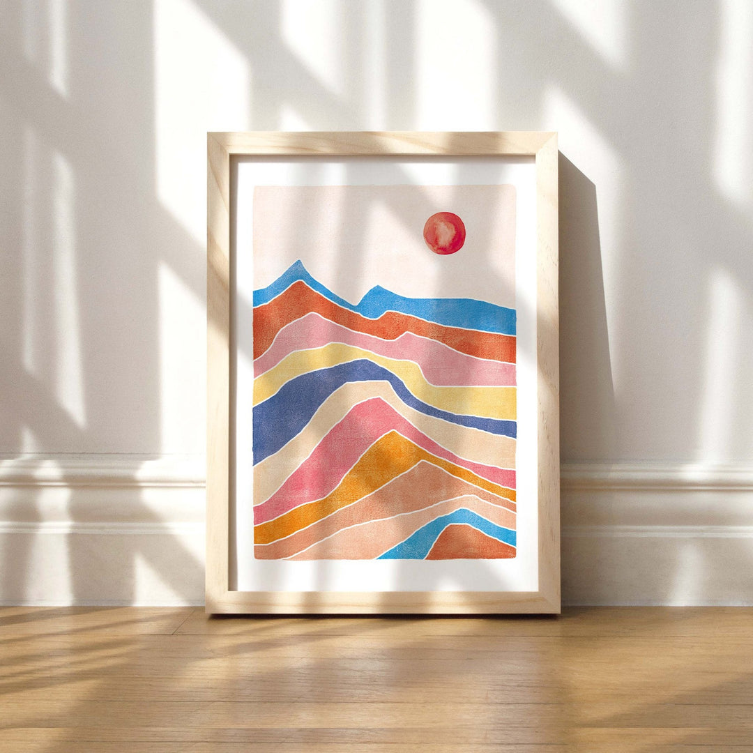 Paperlandscape Kunstdruck Kunstdruck DIN A4 Bunte Landschaft bei Nauli and Stories